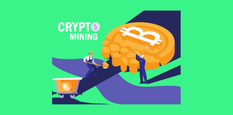 bilde av mining av kryptovaluta