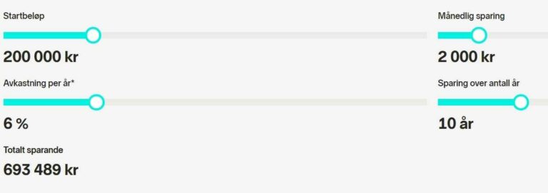 bilde av en sparekalkulator fra Nordnet